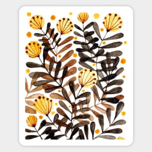 Flowers and foliage - autumn palette Magnet